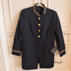 Zara Basic Gold Buttoned Car Coat with Cuff Detail  L NWT